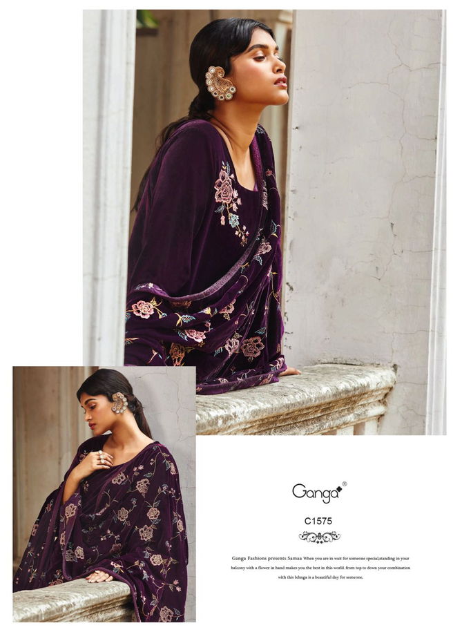 Samaa By Ganga Heavy Velvet Wedding Salwar Suits